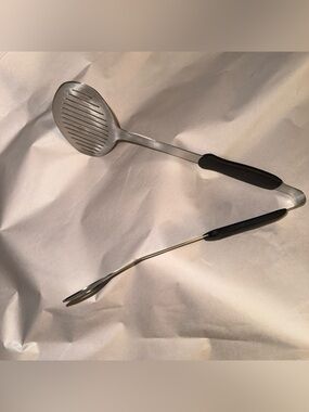 Stainless Steel Kitchen Tongs Set with Black Handles Hamilton Beach